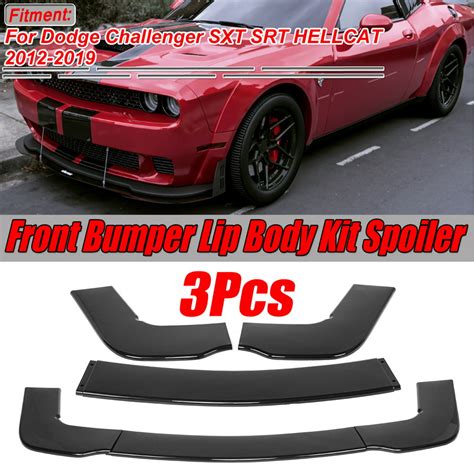 Front Bumper Lip Body Kit Spoiler For Dodge Challenger Sxt Srt Hellcat