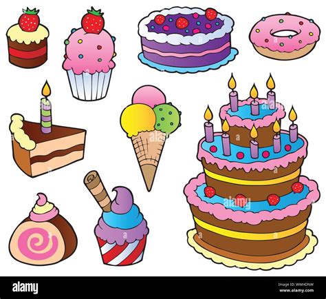 Various Cakes Collection 1 Stock Vector Image And Art Alamy