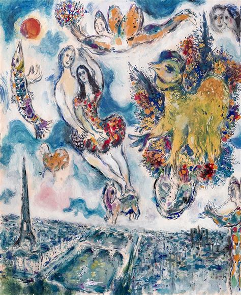 Marc Chagall Paris Lovers Original Lithograph Etsy