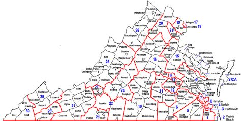 Map Of Virginia S Judicial Circuits And District