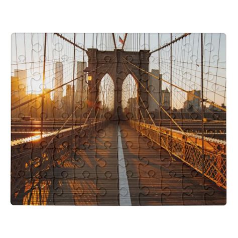 New York City Brooklyn Bridge Sunrise Jigsaw Puzzle