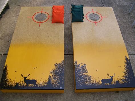 Deer Hunting Cornhole Boards I Made Cornhole Boards Designs