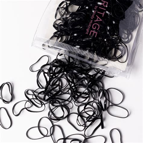 Hairitage By Mindy Hair Rubber Bands Black 300 Pcs