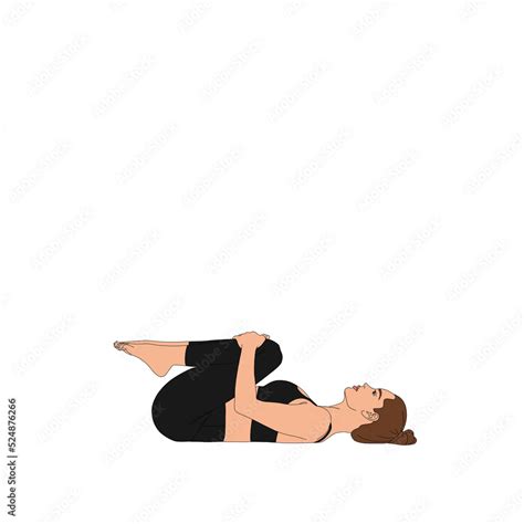 Png Knees To Chest Pose Apanasana Flexible Lying Woman Girl Doing