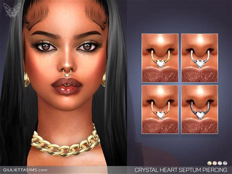 The Sims Resource Crystal Heart Septum Nose Piercing
