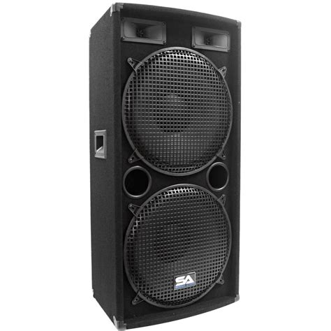 Seismic Audio Pair Dual 15 Pa Dj Black Speakers 1000 Watts Studio Ebay