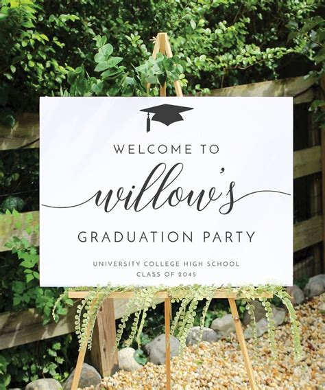 Editable Graduation Party Welcome Sign Template Graduation Etsy