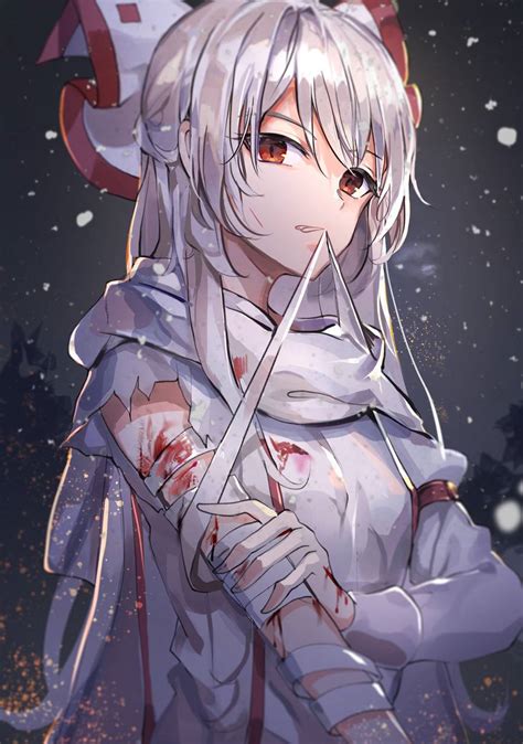 White Hair Anime Girl Hurt Anime Wallpaper Hd