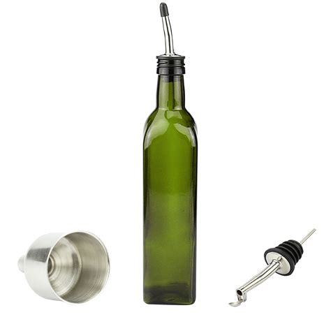 Buy Xyun Olive Oil Bottle17 Oz Dark Green Kitchen Oil Bottle Against