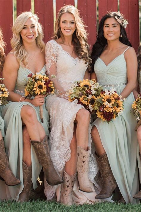 Country Chic Wedding With Cowboy Boots Country Wedding Dresses