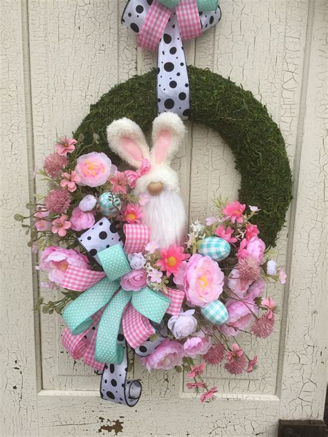 Easter Wreath Easter gnome wreath Easter Decor Easter moss | Etsy | Easter mesh wreaths, Easter ...