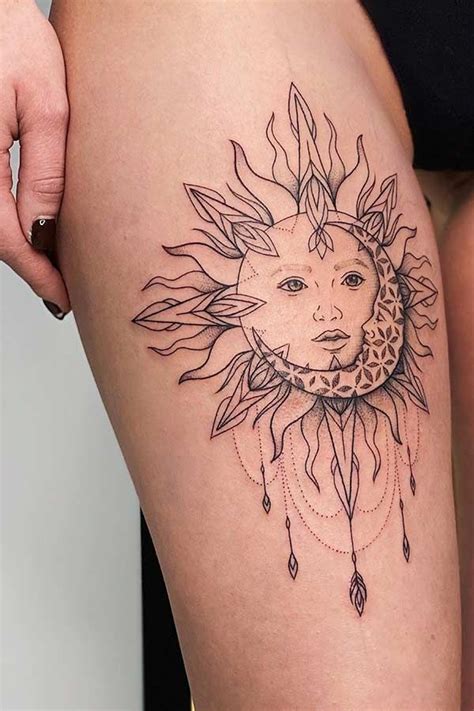 63 Most Beautiful Sun And Moon Tattoo Ideas Stayglam Back Tattoo Women Sun Tattoos Back