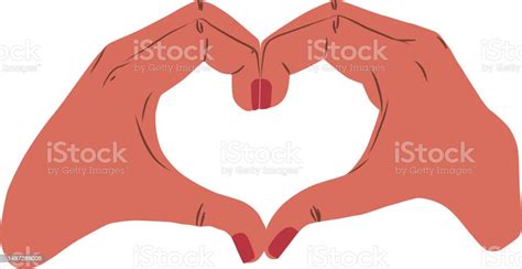 Womans Hands Forming A Heart Vector Illustration Of Hands Forming Heart