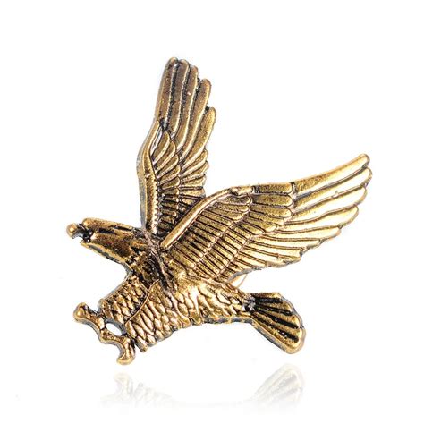 New Arrival Fashion Unisex Jewelry Eagle Animal Brooches Golden Silver