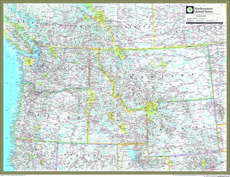 Northwestern United States Atlas Wall Map