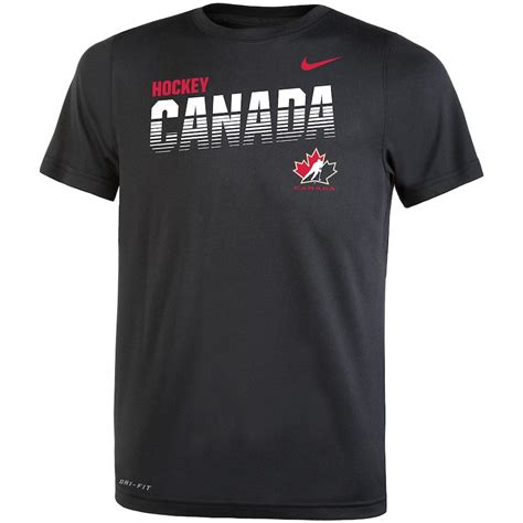 Youth Nike Black Hockey Canada Legend Performance T Shirt
