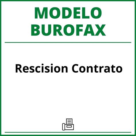 Modelo Burofax Rescision Contrato