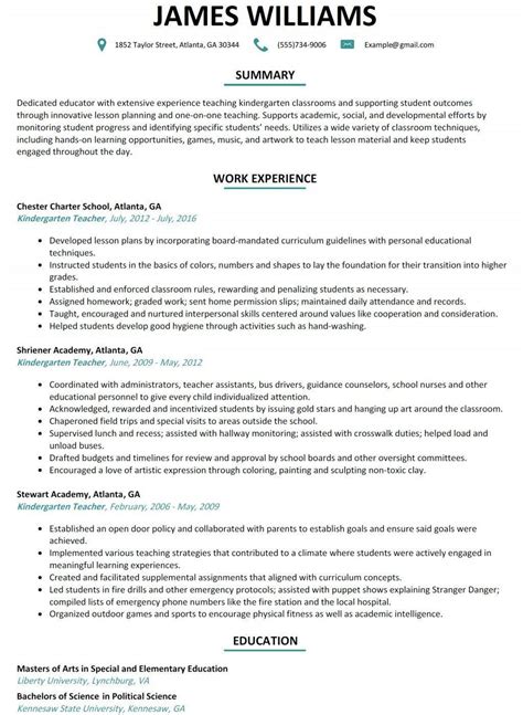 Resume Objectives For Teachers Of Elementary School