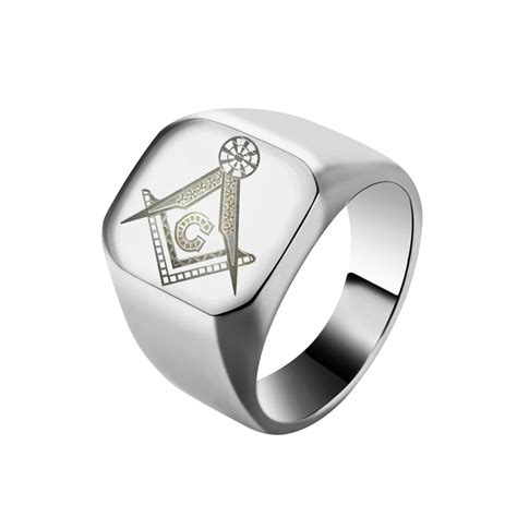 L Stainless Steel Masonic Ring For Men Master Masonic Signet Ring