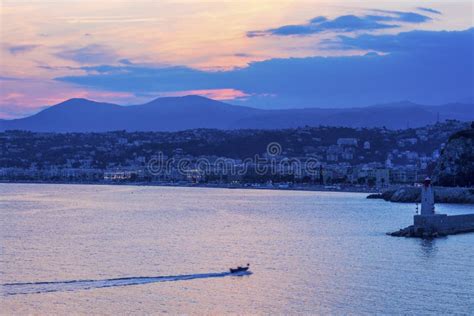 Sunset In Nice Stock Image Image Of Maritimes Night 91094843