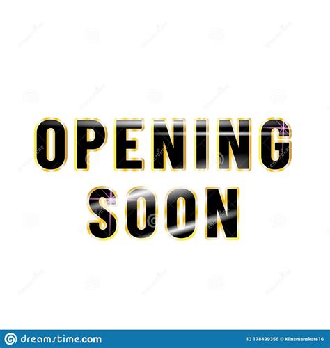 Opening Soon Poster Design Isolated White Background Stock Illustration