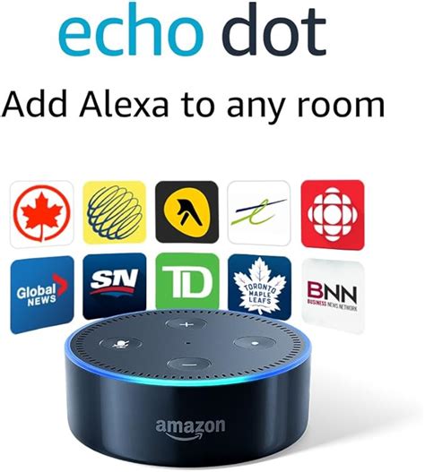 Echo Dot 2nd Generation Smart Speaker With Alexa Black Amazonca