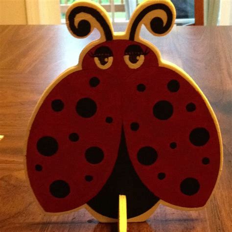 Lady Bug Wood Carve Out From Craft Store Paint According Ladybug