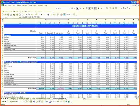 Excel Household Budget Template Excel Templates Hot Sex Picture