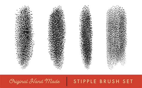 Stipple Brush Set For Texturing And Shadow Stock Illustration