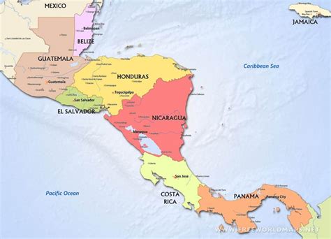 Mapa Da América Central EDULEARN