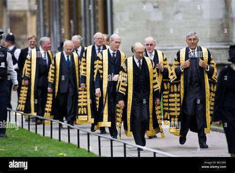 Supreme Court Of United Kingdom Justices Procession Into Westminster