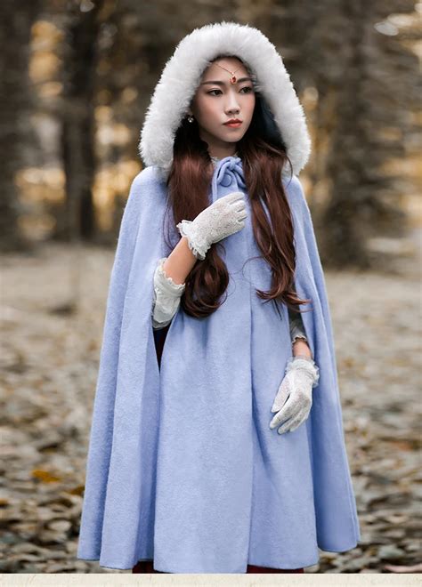 2016 Winter Woolen Coat Women Vintage Retro Cloak Fur Hooded Long Coat