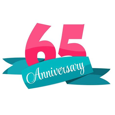 Cute Template 65 Years Anniversary Sign Vector Illustration 2862835