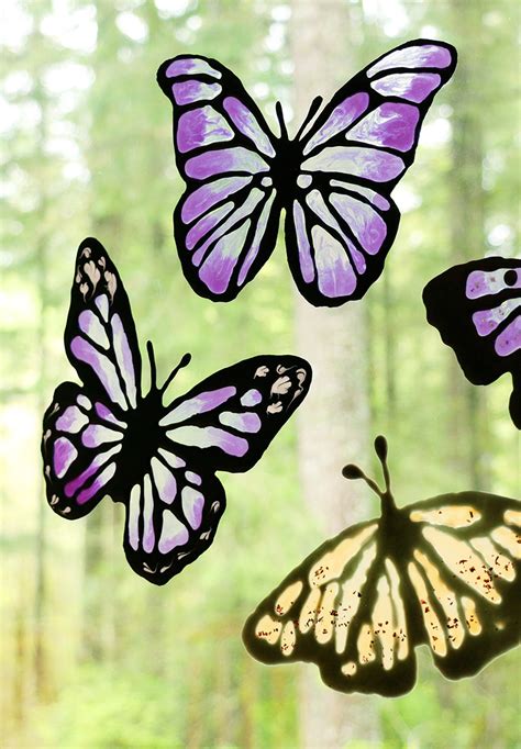 Diy Window Clings Make Stained Glass Impressed Butterflies