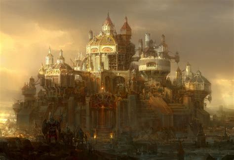 Fantastic World Fantasy Cities Sci Fi Steampunk Castle Wallpaper