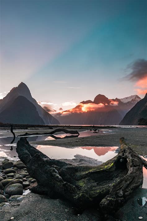 Sunset At Milford Sound New Zealand Oc 1500x2260 R