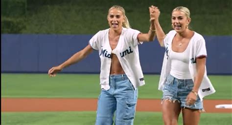 The Cavinder Twins Threw Out The St Pitch At An Mlb Game Monday The