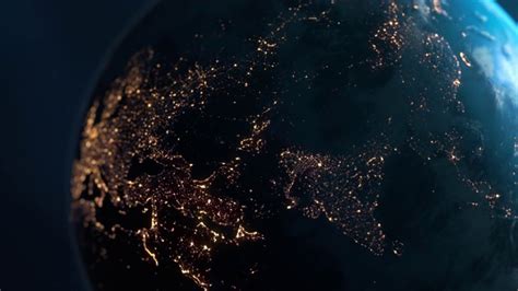 夜晚的地球 从太空看欧洲视频素材idvcg42n1214259791 Vcgcom