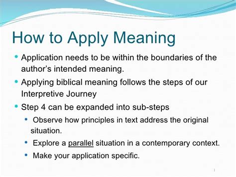 Meaning And Application