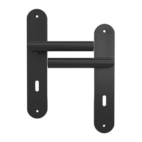 2 poignées de porte sara trou de clé inspire inox entraxe 195 mm noir mat leroy merlin