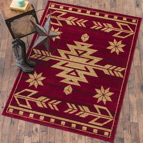 Southwestern Rugs Desert Arrow Red Rug Collection Lone Star Western
