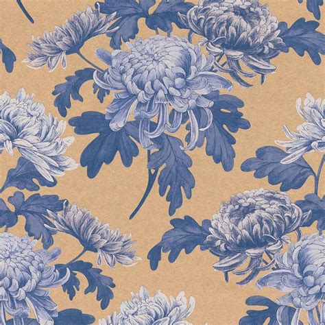 Royal Blue Vintage Blossoms R3032 • Walls Republic Us Botanical