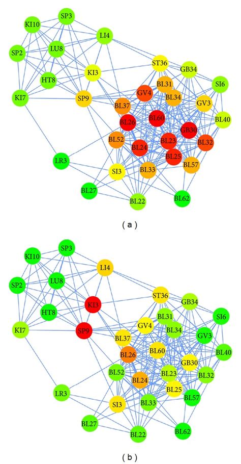 Network models showing degree centrality (a) and betweenness centrality ...