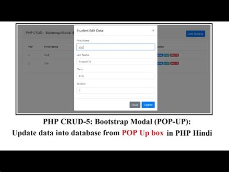 Php Crud Bootstrap Pop Up Modal How To Insert Data Into Database Hot