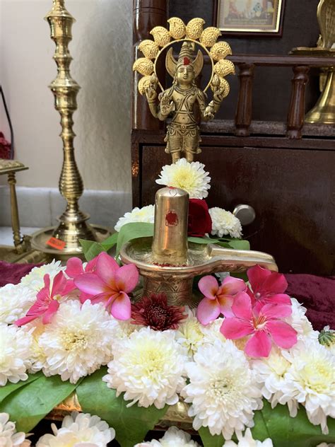 Pin By Penumatsa Neelu On Puja Decorations Brass Decor Table