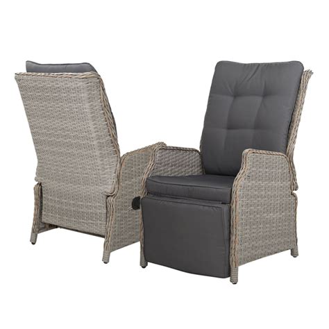 Grey Wicker Outdoor Recliner Chair The Gilded Pear Online Shopping