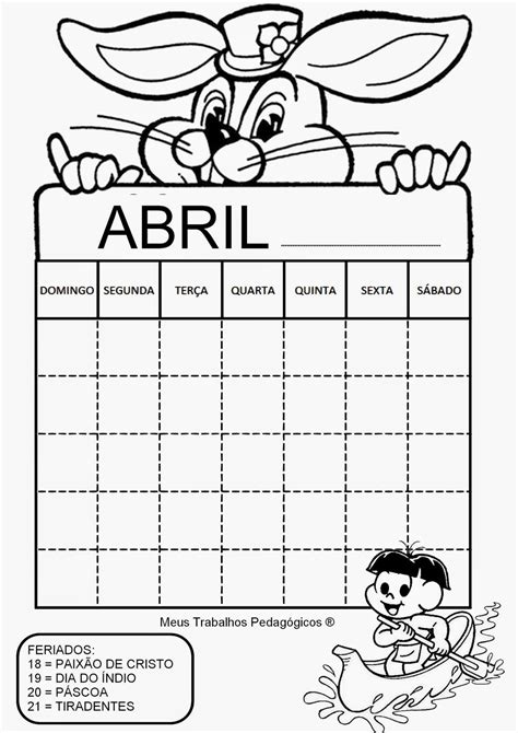 Calendario De Abril Editable Para Imprimir Y Completar