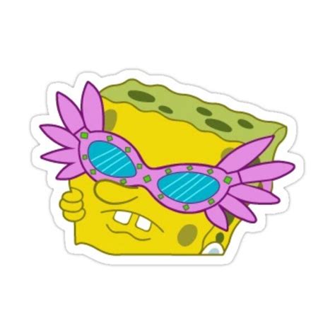 Spongebob Sunglasses Sticker By Mariahlynschoen Cool Stickers Cartoon Stickers Bubble Stickers