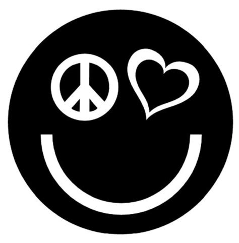 Peace Love Happiness Vinyl Decal Sticker Car Window Wall Laptop Smiley