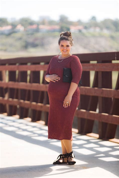 Perfect For An Evening Out This Fitted Lace Plus Size Maternity Dress